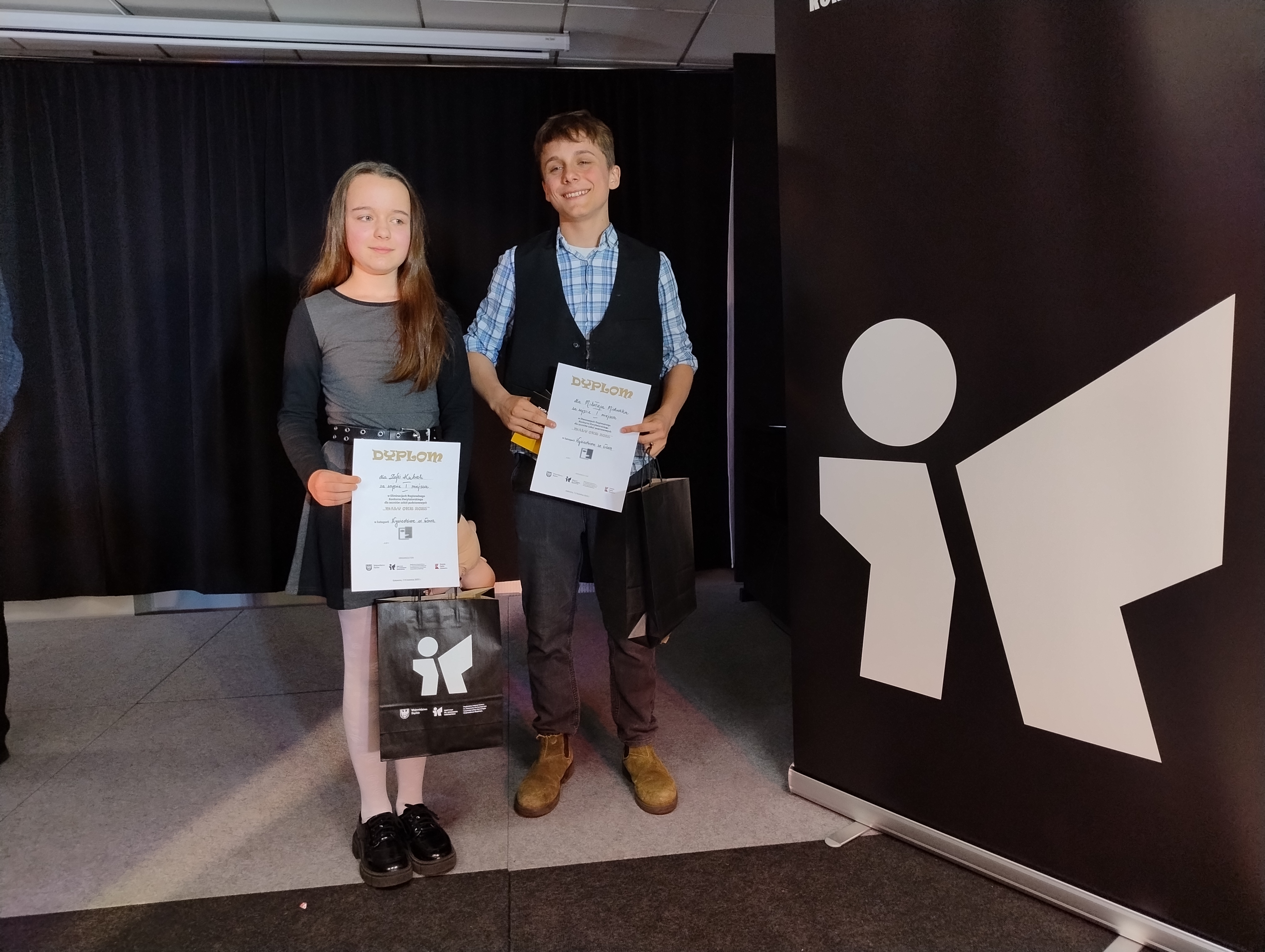 Zosia i Michał- laureaci finału Małego OKR w Katowicach